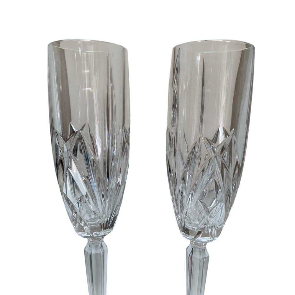 Beautiful Marquis By Waterford Crystal Champagne Flutes Set of 2 - Picture 4 of 6
